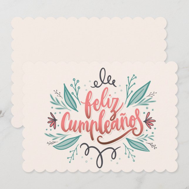 Tarjeta Festiva Feliz Cumpleanos (Anverso / Reverso)