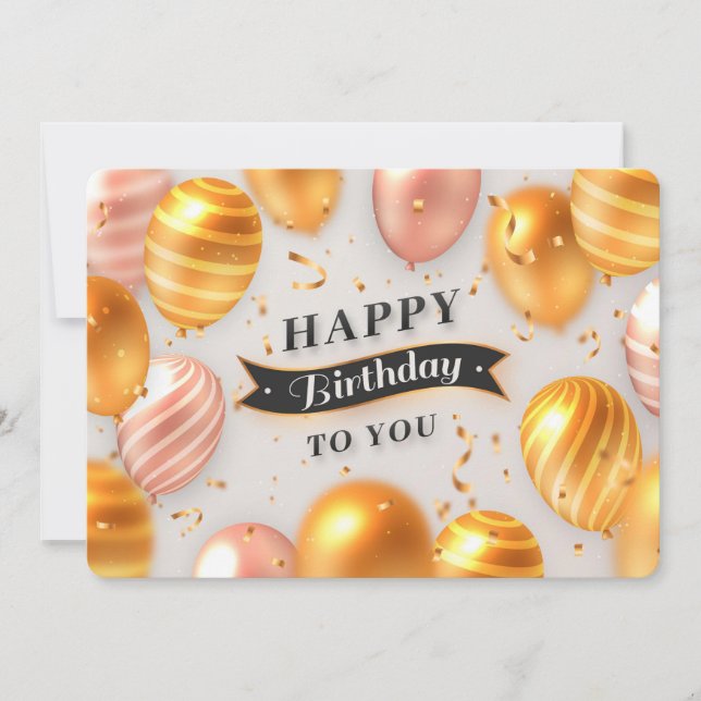 Tarjeta Festiva Feliz cumpleaños (Anverso)