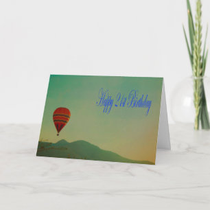 Tarjeta Festiva Feliz cumpleaños 21 Globo aerostático
