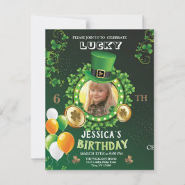 Tarjeta Festiva Feliz cumpleaños 6, día de San Patricio