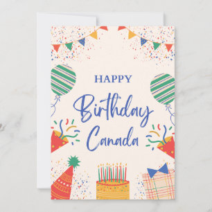 Tarjeta Festiva Feliz cumpleaños a Canadá