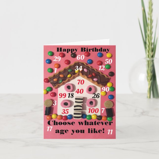 Tarjeta Festiva Feliz cumpleaños a cualquier edad (Anverso)