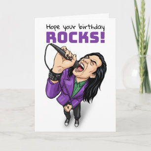 Tarjeta Festiva Feliz Cumpleaños a cualquier estrella de Rock Heav