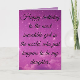 Tarjeta Festiva Feliz cumpleaños a la hija más increíble