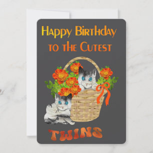 Tarjeta Festiva Feliz cumpleaños a los mellizos más lindos