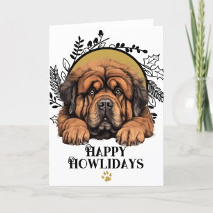 Tarjeta Festiva Feliz cumpleaños a los Navidades tibetanos de perr