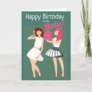 Tarjeta Festiva Feliz cumpleaños a mi Bestie