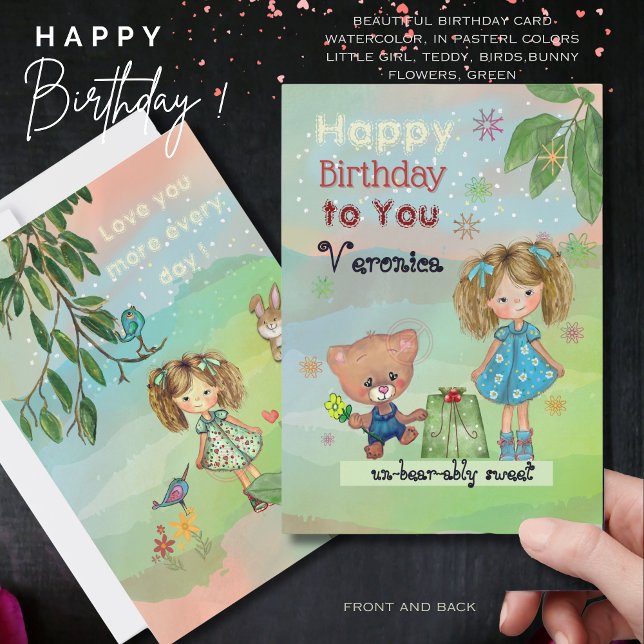 Tarjeta Festiva Feliz cumpleaños a mi dulce CHICA (Happy Birthday to my sweet GIRL Holiday Card )