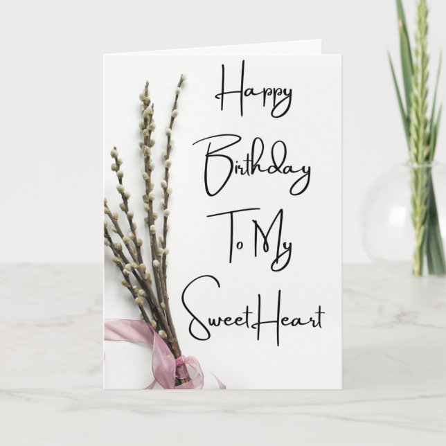 Tarjeta Festiva Feliz Cumpleaños a mi novia dulcísima (Anverso)