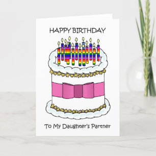 Tarjeta Festiva Feliz cumpleaños a pareja lesbiana de la hija