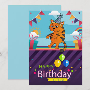 Tarjeta Festiva Feliz cumpleaños a tu gato