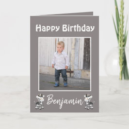 Tarjeta Festiva Feliz cumpleaños a un hijo increíble cebras foto
