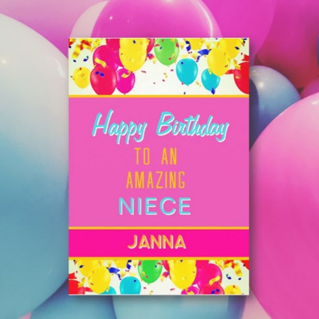 Tarjeta Festiva Feliz cumpleaños a una increíble carta de sobrina (Subido por el creador)
