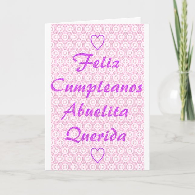Tarjeta Festiva Feliz Cumpleanos Abuelita Querida (Anverso)