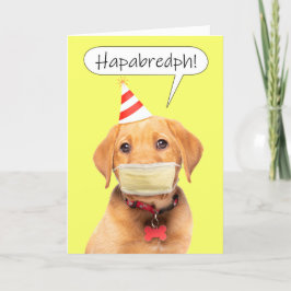 Tarjeta Festiva Feliz cumpleaños, acosado hablando pimienta en más