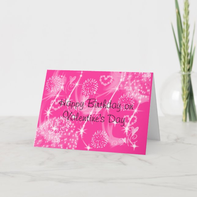 Tarjeta Festiva Feliz cumpleaños al El día de San Valentín (Anverso)