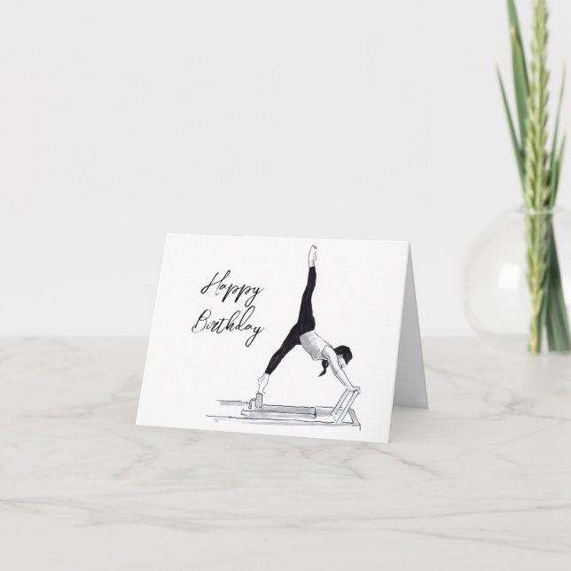 Tarjeta Festiva Feliz cumpleaños al reformador de Pilates (Anverso)