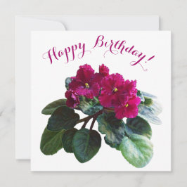 Tarjeta Festiva Feliz cumpleaños bonito flores rosadas elegante fl