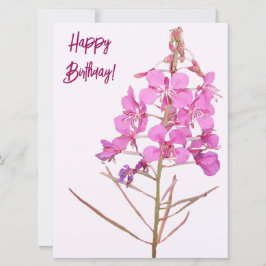 Tarjeta Festiva Feliz cumpleaños bonito rosa flor silvestre floral