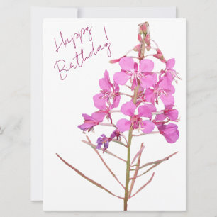 Tarjeta Festiva Feliz cumpleaños bonito rosa minimalista floral