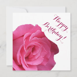 Tarjeta Festiva Feliz cumpleaños bonito rosa rosa rosa floral moda