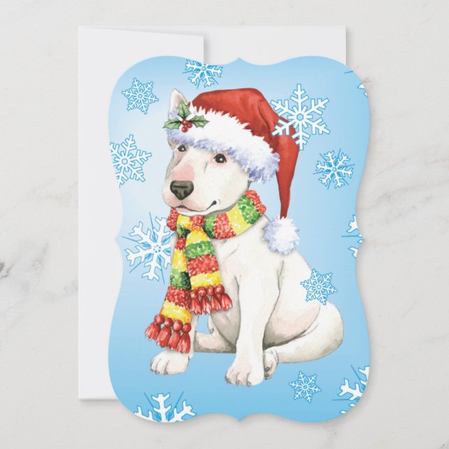 Tarjeta Festiva Feliz cumpleaños Bull Terrier (Anverso)