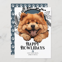 Tarjeta Festiva Feliz cumpleaños Chow Chow Dog