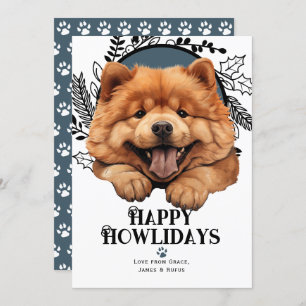 Tarjeta Festiva Feliz cumpleaños Chow Chow Dog