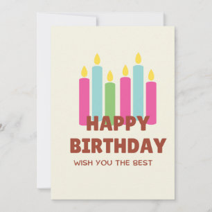 Tarjeta Festiva Feliz cumpleaños con velas