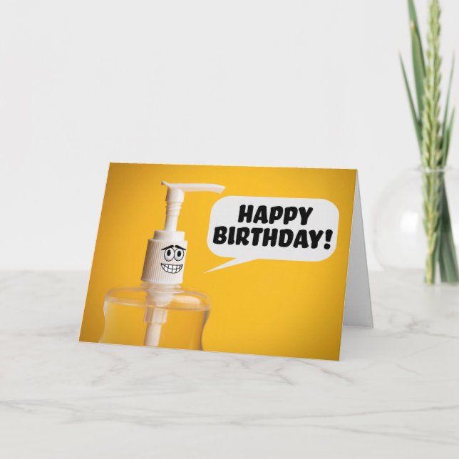 Tarjeta Festiva Feliz cumpleaños Coronavirus Hand Santitzer Humor (Anverso)