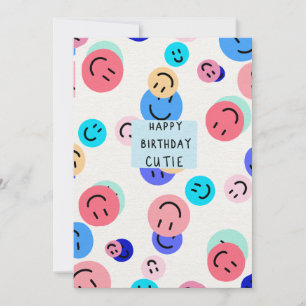 Tarjeta Festiva Feliz Cumpleaños Cutie