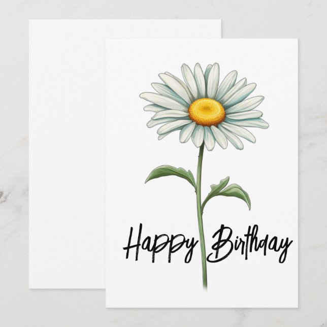 Tarjeta Festiva Feliz cumpleaños Daisy (Anverso / Reverso)