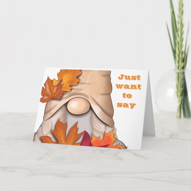 TARJETA FESTIVA FELIZ **CUMPLEAÑOS DE OTOÑO** PARA USTEDES DE GNOM (Anverso)