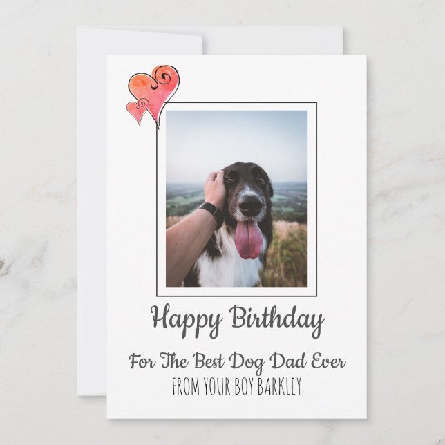 Tarjeta Festiva Feliz cumpleaños de papá de perro (Anverso)
