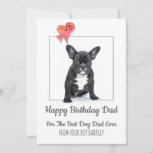 Tarjeta Festiva Feliz cumpleaños de papá de perro (Anverso)