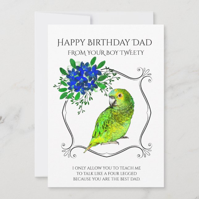 Tarjeta Festiva Feliz cumpleaños de papá del pájaro (Anverso)