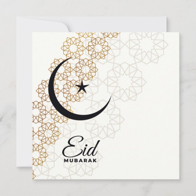 Tarjeta Festiva Feliz cumpleaños de vacaciones de Eid Mubarak (Anverso)