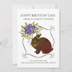 Tarjeta Festiva Feliz cumpleaños desde el conejo