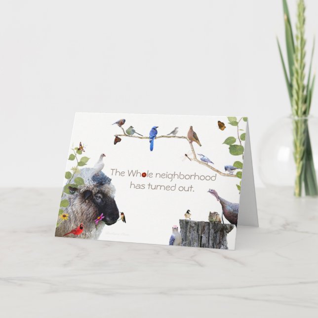 Tarjeta Festiva Feliz cumpleaños desde todo el feriado por el veci (Anverso)