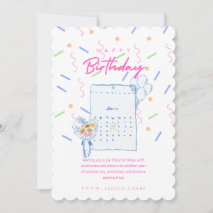 Tarjeta Festiva Feliz cumpleaños digital de Personalizable
