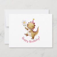 Feliz cumpleaños Dino con Fiesta Gorra y Daisy