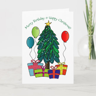 Tarjeta Festiva Feliz cumpleaños, Feliz Navidad!