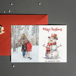 Tarjeta Festiva Feliz cumpleaños, Feliz Navidad, nombre y foto