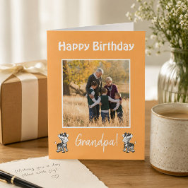 Tarjeta Festiva Feliz cumpleaños foto con tema de abuelo cebra