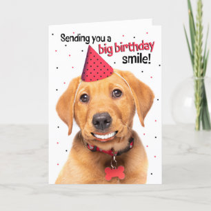 Tarjeta Festiva Feliz cumpleaños Funny Red Fox Labrador Puppy