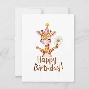 Tarjeta Festiva Feliz cumpleaños Giraffe