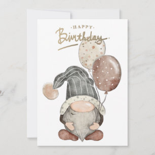 Tarjeta Festiva Feliz cumpleaños Gnome