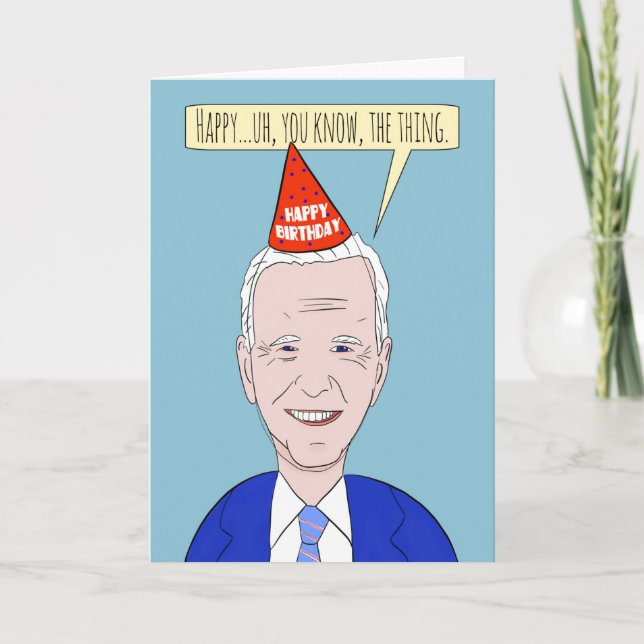 Tarjeta Festiva Feliz cumpleaños gracioso humor olvidadizo del pre (Anverso)