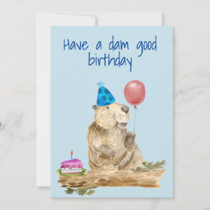 Tarjeta Festiva Feliz cumpleaños, hermoso castor