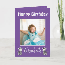 Tarjeta Festiva Feliz Cumpleaños Hija Foto Púrpura